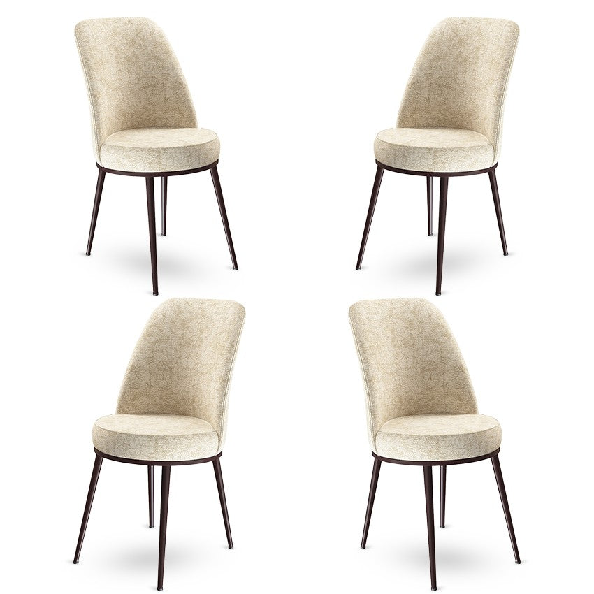 Set de scaune Dexa, Diverse culori, Diverse configurații, 45x42x89 cm - Crem - Maro - 4 bucăți | SKU: 240CHR1398 | Set de scaune Dexa, 45x42x89 cm, varianta Crem - Maro - 4 bucăți, produs pentru amenajarea locuinței, disponibil online în România la CasaMob