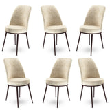Set de scaune Dexa, Diverse culori, Diverse configurații, 45x42x89 cm - Crem - Maro - 6 bucăți | SKU: 240CHR1404 | Set de scaune Dexa, 45x42x89 cm, varianta Crem - Maro - 6 bucăți, produs pentru amenajarea locuinței, disponibil online în România la CasaMob