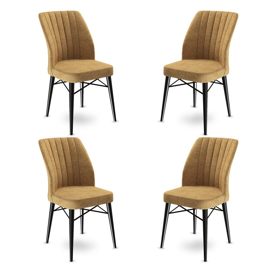 Set de scaune Flex, Diverse culori, Diverse configurații, 45x42x93 cm - Cappuccino - Negru - 4 bucăți | SKU: 240CHR1412 | Set de scaune Flex, 45x42x93 cm, varianta Cappuccino - Negru - 4 bucăți, produs pentru amenajarea locuinței, disponibil online în România la CasaMob