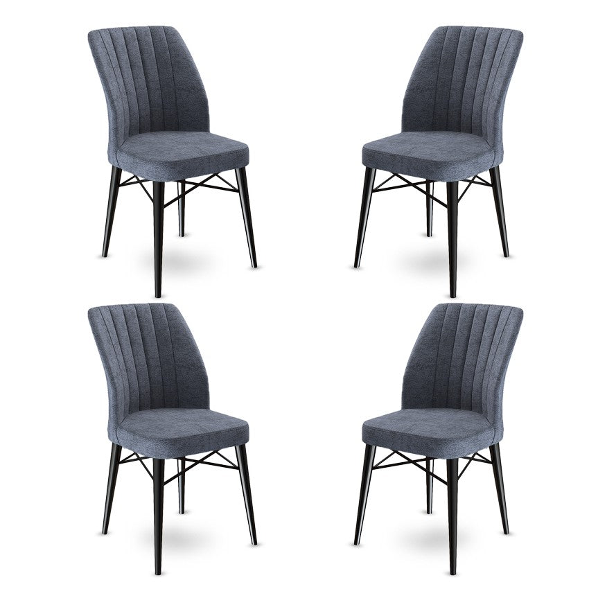 Set de scaune Flex, Diverse culori, Diverse configurații, 45x42x93 cm - Fumuriu - Negru - 4 bucăți | SKU: 240CHR1413 | Set de scaune Flex, 45x42x93 cm, varianta Fumuriu - Negru - 4 bucăți, produs pentru amenajarea locuinței, disponibil online în România la CasaMob