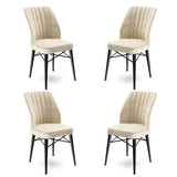 Set de scaune Flex, Diverse culori, Diverse configurații, 45x42x93 cm - Crem - Negru - 4 bucăți | SKU: 240CHR1414 | Set de scaune Flex, 45x42x93 cm, varianta Crem - Negru - 4 bucăți, produs pentru amenajarea locuinței, disponibil online în România la CasaMob
