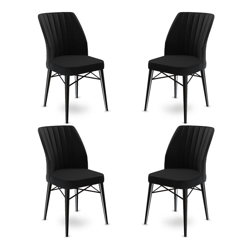 Set de scaune Flex, Diverse culori, Diverse configurații, 45x42x93 cm - Negru - 4 bucăți | SKU: 240CHR1415 | Set de scaune Flex, 45x42x93 cm, varianta Negru - 4 bucăți, produs pentru amenajarea locuinței, disponibil online în România la CasaMob