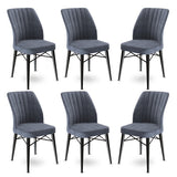 Set de scaune Flex, Diverse culori, Diverse configurații, 45x42x93 cm - Fumuriu - Negru - 6 bucăți | SKU: 240CHR1418 | Set de scaune Flex, 45x42x93 cm, varianta Fumuriu - Negru - 6 bucăți, produs pentru amenajarea locuinței, disponibil online în România la CasaMob