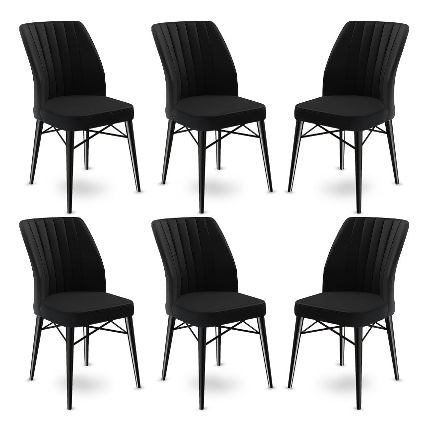 Set de scaune Flex, Diverse culori, Diverse configurații, 45x42x93 cm - Negru - 6 bucăți | SKU: 240CHR1420 | Set de scaune Flex, 45x42x93 cm, varianta Negru - 6 bucăți, produs pentru amenajarea locuinței, disponibil online în România la CasaMob