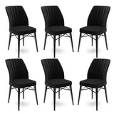 Set de scaune Flex, Diverse culori, Diverse configurații, 45x42x93 cm - Negru - 6 bucăți | SKU: 240CHR1420 | Set de scaune Flex, 45x42x93 cm, varianta Negru - 6 bucăți, produs pentru amenajarea locuinței, disponibil online în România la CasaMob