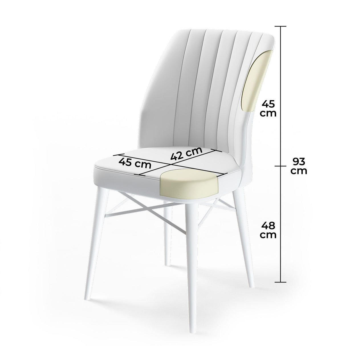Set de scaune Flex, Diverse culori, Diverse configurații, 45x42x93 cm - Gri - Alb - 4 bucăți | SKU: 240CHR1426 | Set de scaune Flex, 45x42x93 cm, varianta Gri - Alb - 4 bucăți, produs pentru amenajarea locuinței, disponibil online în România la CasaMob