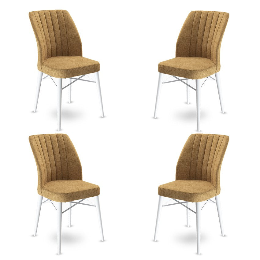 Set de scaune Flex, Diverse culori, Diverse configurații, 45x42x93 cm - Cappuccino - Alb - 4 bucăți | SKU: 240CHR1427 | Set de scaune Flex, 45x42x93 cm, varianta Cappuccino - Alb - 4 bucăți, produs pentru amenajarea locuinței, disponibil online în România la CasaMob