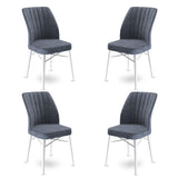Set de scaune Flex, Diverse culori, Diverse configurații, 45x42x93 cm - Fumuriu - Alb - 4 bucăți | SKU: 240CHR1428 | Set de scaune Flex, 45x42x93 cm, varianta Fumuriu - Alb - 4 bucăți, produs pentru amenajarea locuinței, disponibil online în România la CasaMob