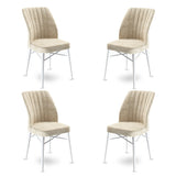 Set de scaune Flex, Diverse culori, Diverse configurații, 45x42x93 cm - Crem - Alb - 4 bucăți | SKU: 240CHR1429 | Set de scaune Flex, 45x42x93 cm, varianta Crem - Alb - 4 bucăți, produs pentru amenajarea locuinței, disponibil online în România la CasaMob