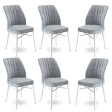 Set de scaune Flex, Diverse culori, Diverse configurații, 45x42x93 cm - Gri - Alb - 6 bucăți | SKU: 240CHR1431 | Set de scaune Flex, 45x42x93 cm, varianta Gri - Alb - 6 bucăți, produs pentru amenajarea locuinței, disponibil online în România la CasaMob