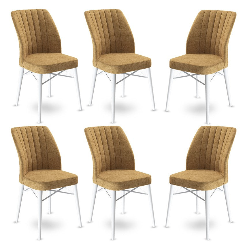 Set de scaune Flex, Diverse culori, Diverse configurații, 45x42x93 cm - Cappuccino - Alb - 6 bucăți | SKU: 240CHR1432 | Set de scaune Flex, 45x42x93 cm, varianta Cappuccino - Alb - 6 bucăți, produs pentru amenajarea locuinței, disponibil online în România la CasaMob