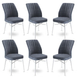 Set de scaune Flex, Diverse culori, Diverse configurații, 45x42x93 cm - Fumuriu - Alb - 6 bucăți | SKU: 240CHR1433 | Set de scaune Flex, 45x42x93 cm, varianta Fumuriu - Alb - 6 bucăți, produs pentru amenajarea locuinței, disponibil online în România la CasaMob