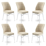 Set de scaune Flex, Diverse culori, Diverse configurații, 45x42x93 cm - Crem - Alb - 6 bucăți | SKU: 240CHR1434 | Set de scaune Flex, 45x42x93 cm, varianta Crem - Alb - 6 bucăți, produs pentru amenajarea locuinței, disponibil online în România la CasaMob