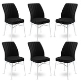 Set de scaune Flex, Diverse culori, Diverse configurații, 45x42x93 cm - Negru - Alb - 6 bucăți | SKU: 240CHR1435 | Set de scaune Flex, 45x42x93 cm, varianta Negru - Alb - 6 bucăți, produs pentru amenajarea locuinței, disponibil online în România la CasaMob