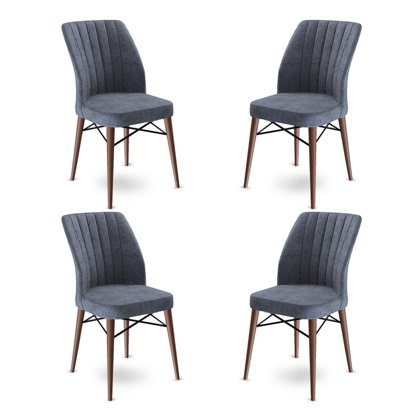 Set de scaune Flex, Diverse culori, Diverse configurații, 45x42x93 cm - Fumuriu - Maro - 4 bucăți | SKU: 240CHR1443 | Set de scaune Flex, 45x42x93 cm, varianta Fumuriu - Maro - 4 bucăți, produs pentru amenajarea locuinței, disponibil online în România la CasaMob