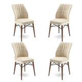 Set de scaune Flex, Diverse culori, Diverse configurații, 45x42x93 cm - Crem - Maro - 4 bucăți | SKU: 240CHR1444 | Set de scaune Flex, 45x42x93 cm, varianta Crem - Maro - 4 bucăți, produs pentru amenajarea locuinței, disponibil online în România la CasaMob