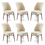 Set de scaune Flex, Diverse culori, Diverse configurații, 45x42x93 cm - Crem - Maro - 6 bucăți | SKU: 240CHR1449 | Set de scaune Flex, 45x42x93 cm, varianta Crem - Maro - 6 bucăți, produs pentru amenajarea locuinței, disponibil online în România la CasaMob