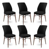 Set de scaune Flex, Diverse culori, Diverse configurații, 45x42x93 cm - Negru - Maro - 6 bucăți | SKU: 240CHR1450 | Set de scaune Flex, 45x42x93 cm, varianta Negru - Maro - 6 bucăți, produs pentru amenajarea locuinței, disponibil online în România la CasaMob