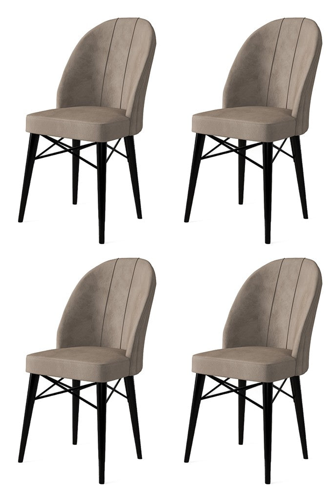 Set de scaune Ritim, Diverse culori, Diverse configurații, 44x42x96 cm - Cappuccino - Negru - 4 bucăți | SKU: 240CHR1457 | Set de scaune Ritim, 44x42x96 cm, varianta Cappuccino - Negru - 4 bucăți, produs pentru amenajarea locuinței, disponibil online în România la CasaMob