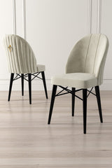 Set de scaune Ritim, Diverse culori, Diverse configurații, 44x42x96 cm - Crem - Negru - 4 bucăți | SKU: 240CHR1459 | Set de scaune Ritim, 44x42x96 cm, varianta Crem - Negru - 4 bucăți, produs pentru amenajarea locuinței, disponibil online în România la CasaMob