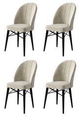 Set de scaune Ritim, Diverse culori, Diverse configurații, 44x42x96 cm - Crem - Negru - 4 bucăți | SKU: 240CHR1459 | Set de scaune Ritim, 44x42x96 cm, varianta Crem - Negru - 4 bucăți, produs pentru amenajarea locuinței, disponibil online în România la CasaMob