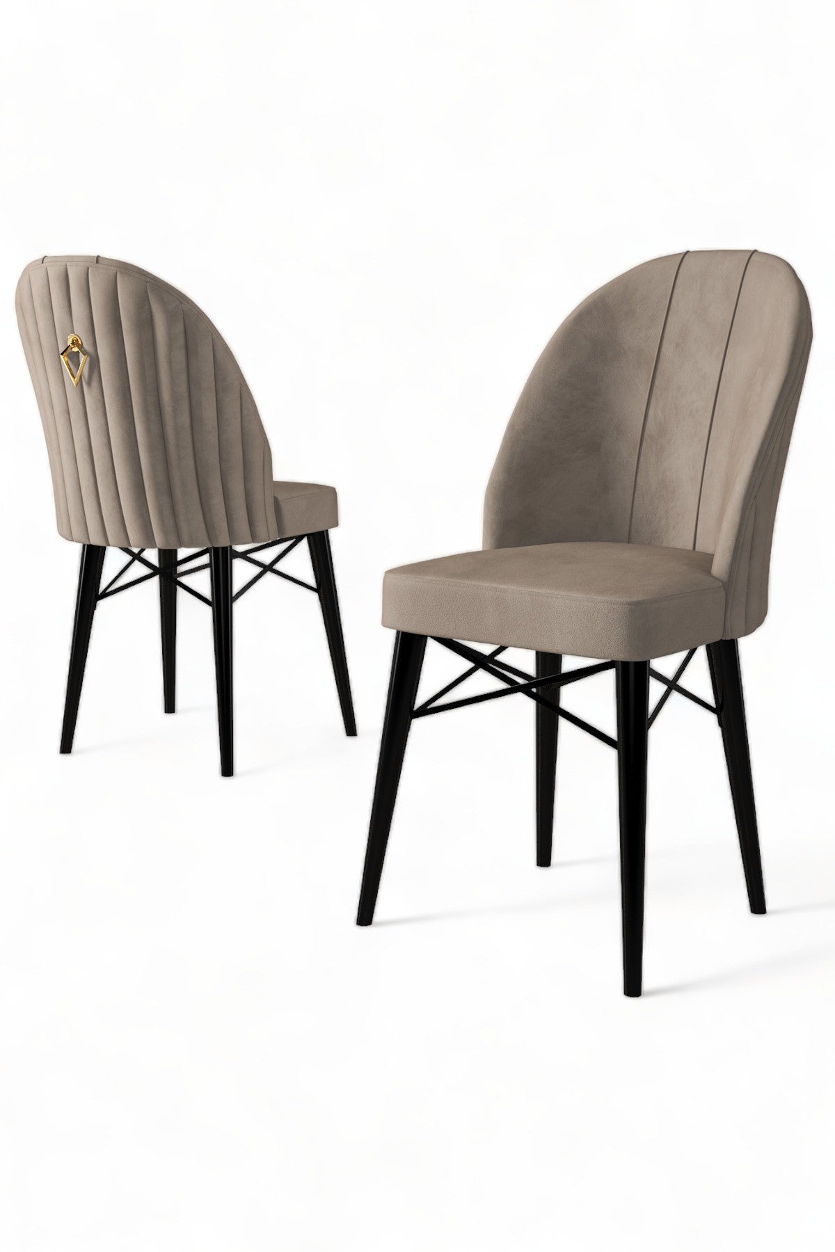 Set de scaune Ritim, Diverse culori, Diverse configurații, 44x42x96 cm - Cappuccino - Negru - 6 bucăți | SKU: 240CHR1462 | Set de scaune Ritim, 44x42x96 cm, varianta Cappuccino - Negru - 6 bucăți, produs pentru amenajarea locuinței, disponibil online în România la CasaMob