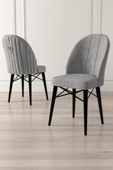 Set de scaune Ritim, Diverse culori, Diverse configurații, 44x42x96 cm - Gri - Negru - 6 bucăți | SKU: 240CHR1463 | Set de scaune Ritim, 44x42x96 cm, varianta Gri - Negru - 6 bucăți, produs pentru amenajarea locuinței, disponibil online în România la CasaMob