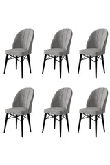 Set de scaune Ritim, Diverse culori, Diverse configurații, 44x42x96 cm - Gri - Negru - 6 bucăți | SKU: 240CHR1463 | Set de scaune Ritim, 44x42x96 cm, varianta Gri - Negru - 6 bucăți, produs pentru amenajarea locuinței, disponibil online în România la CasaMob