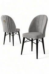 Set de scaune Ritim, Diverse culori, Diverse configurații, 44x42x96 cm - Gri - Negru - 6 bucăți | SKU: 240CHR1463 | Set de scaune Ritim, 44x42x96 cm, varianta Gri - Negru - 6 bucăți, produs pentru amenajarea locuinței, disponibil online în România la CasaMob