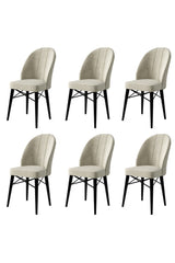 Set de scaune Ritim, Diverse culori, Diverse configurații, 44x42x96 cm - Crem - Negru - 6 bucăți | SKU: 240CHR1464 | Set de scaune Ritim, 44x42x96 cm, varianta Crem - Negru - 6 bucăți, produs pentru amenajarea locuinței, disponibil online în România la CasaMob