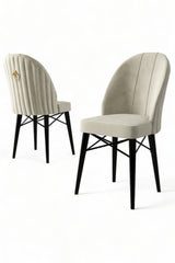 Set de scaune Ritim, Diverse culori, Diverse configurații, 44x42x96 cm - Crem - Negru - 6 bucăți | SKU: 240CHR1464 | Set de scaune Ritim, 44x42x96 cm, varianta Crem - Negru - 6 bucăți, produs pentru amenajarea locuinței, disponibil online în România la CasaMob
