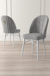 Gri - Alb - 4 bucăți | SKU: 240CHR1473 | Set de scaune Ritim, 44x42x96 cm, varianta Gri - Alb - 4 bucăți, produs pentru amenajarea locuinței, disponibil online în România la CasaMob