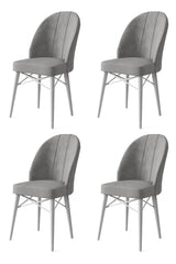 Set de scaune Ritim, Diverse culori, Diverse configurații, 44x42x96 cm - Gri - Alb - 4 bucăți | SKU: 240CHR1473 | Set de scaune Ritim, 44x42x96 cm, varianta Gri - Alb - 4 bucăți, produs pentru amenajarea locuinței, disponibil online în România la CasaMob