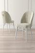 Crem - Alb - 4 bucăți | SKU: 240CHR1474 | Set de scaune Ritim, 44x42x96 cm, varianta Crem - Alb - 4 bucăți, produs pentru amenajarea locuinței, disponibil online în România la CasaMob