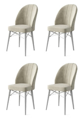 Set de scaune Ritim, Diverse culori, Diverse configurații, 44x42x96 cm - Crem - Alb - 4 bucăți | SKU: 240CHR1474 | Set de scaune Ritim, 44x42x96 cm, varianta Crem - Alb - 4 bucăți, produs pentru amenajarea locuinței, disponibil online în România la CasaMob