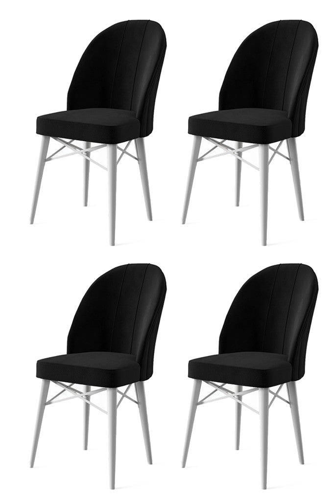 Set de scaune Ritim, Diverse culori, Diverse configurații, 44x42x96 cm - Negru - Alb - 4 bucăți | SKU: 240CHR1475 | Set de scaune Ritim, 44x42x96 cm, varianta Negru - Alb - 4 bucăți, produs pentru amenajarea locuinței, disponibil online în România la CasaMob