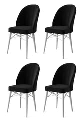 Set de scaune Ritim, Diverse culori, Diverse configurații, 44x42x96 cm - Negru - Alb - 4 bucăți | SKU: 240CHR1475 | Set de scaune Ritim, 44x42x96 cm, varianta Negru - Alb - 4 bucăți, produs pentru amenajarea locuinței, disponibil online în România la CasaMob