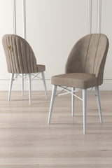 Set de scaune Ritim, Diverse culori, Diverse configurații, 44x42x96 cm - Cappuccino - Alb - 6 bucăți | SKU: 240CHR1477 | Set de scaune Ritim, 44x42x96 cm, varianta Cappuccino - Alb - 6 bucăți, produs pentru amenajarea locuinței, disponibil online în România la CasaMob
