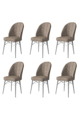Set de scaune Ritim, Diverse culori, Diverse configurații, 44x42x96 cm - Cappuccino - Alb - 6 bucăți | SKU: 240CHR1477 | Set de scaune Ritim, 44x42x96 cm, varianta Cappuccino - Alb - 6 bucăți, produs pentru amenajarea locuinței, disponibil online în România la CasaMob