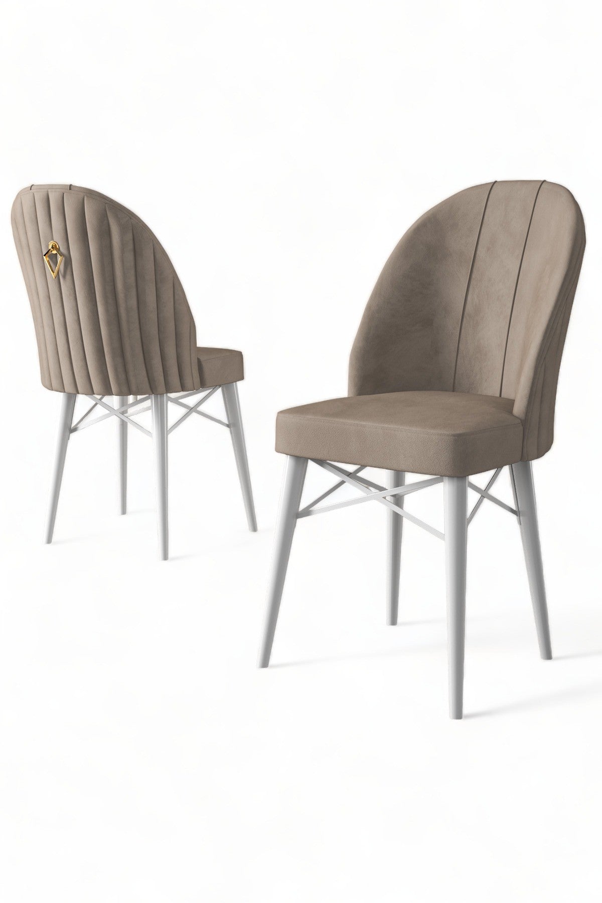 Set de scaune Ritim, Diverse culori, Diverse configurații, 44x42x96 cm - Cappuccino - Alb - 6 bucăți | SKU: 240CHR1477 | Set de scaune Ritim, 44x42x96 cm, varianta Cappuccino - Alb - 6 bucăți, produs pentru amenajarea locuinței, disponibil online în România la CasaMob