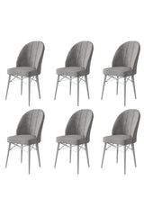 Set de scaune Ritim, Diverse culori, Diverse configurații, 44x42x96 cm - Gri - Alb - 6 bucăți | SKU: 240CHR1478 | Set de scaune Ritim, 44x42x96 cm, varianta Gri - Alb - 6 bucăți, produs pentru amenajarea locuinței, disponibil online în România la CasaMob