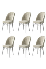 Set de scaune Ritim, Diverse culori, Diverse configurații, 44x42x96 cm - Crem - Alb - 6 bucăți | SKU: 240CHR1479 | Set de scaune Ritim, 44x42x96 cm, varianta Crem - Alb - 6 bucăți, produs pentru amenajarea locuinței, disponibil online în România la CasaMob