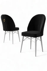 Set de scaune Ritim, Diverse culori, Diverse configurații, 44x42x96 cm - Negru - Alb - 6 bucăți | SKU: 240CHR1480 | Set de scaune Ritim, 44x42x96 cm, varianta Negru - Alb - 6 bucăți, produs pentru amenajarea locuinței, disponibil online în România la CasaMob