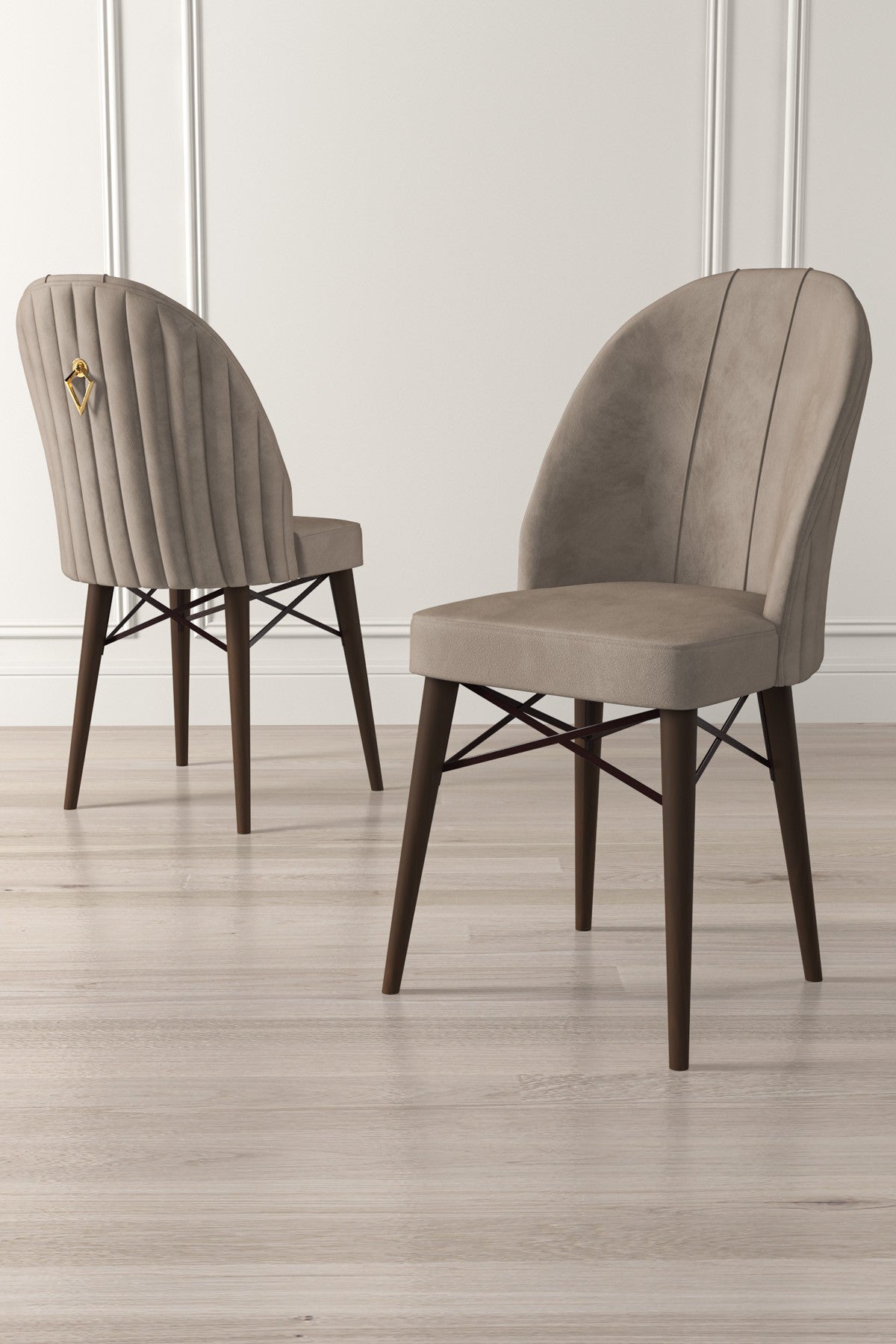 Set de scaune Ritim, Diverse culori, Diverse configurații, 44x42x96 cm - Cappuccino - Maro - 4 bucăți | SKU: 240CHR1487 | Set de scaune Ritim, 44x42x96 cm, varianta Cappuccino - Maro - 4 bucăți, produs pentru amenajarea locuinței, disponibil online în România la CasaMob