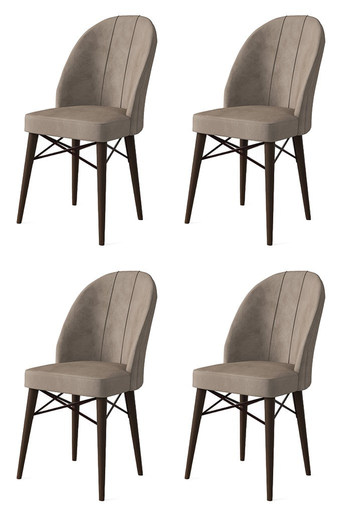 Set de scaune Ritim, Diverse culori, Diverse configurații, 44x42x96 cm - Cappuccino - Maro - 4 bucăți | SKU: 240CHR1487 | Set de scaune Ritim, 44x42x96 cm, varianta Cappuccino - Maro - 4 bucăți, produs pentru amenajarea locuinței, disponibil online în România la CasaMob