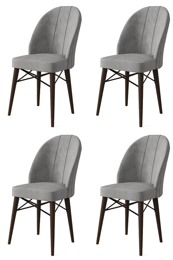 Set de scaune Ritim, Diverse culori, Diverse configurații, 44x42x96 cm - Gri - Maro - 4 bucăți | SKU: 240CHR1488 | Set de scaune Ritim, 44x42x96 cm, varianta Gri - Maro - 4 bucăți, produs pentru amenajarea locuinței, disponibil online în România la CasaMob