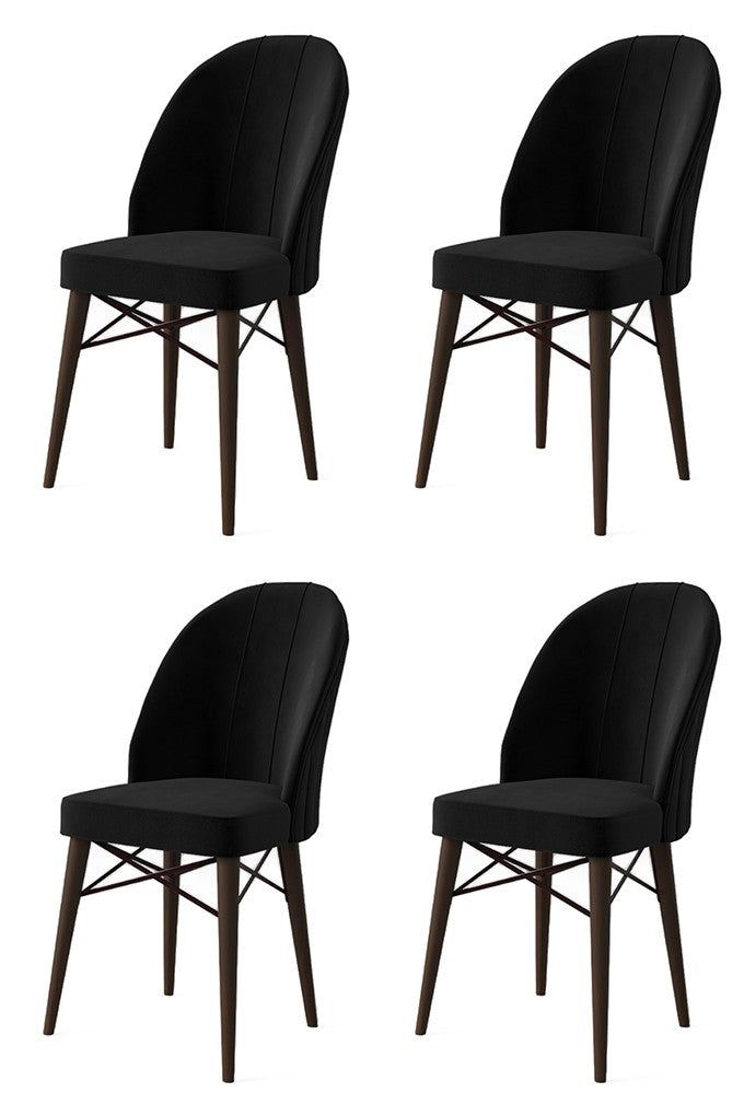 Set de scaune Ritim, Diverse culori, Diverse configurații, 44x42x96 cm - Negru - Maro - 4 bucăți | SKU: 240CHR1490 | Set de scaune Ritim, 44x42x96 cm, varianta Negru - Maro - 4 bucăți, produs pentru amenajarea locuinței, disponibil online în România la CasaMob