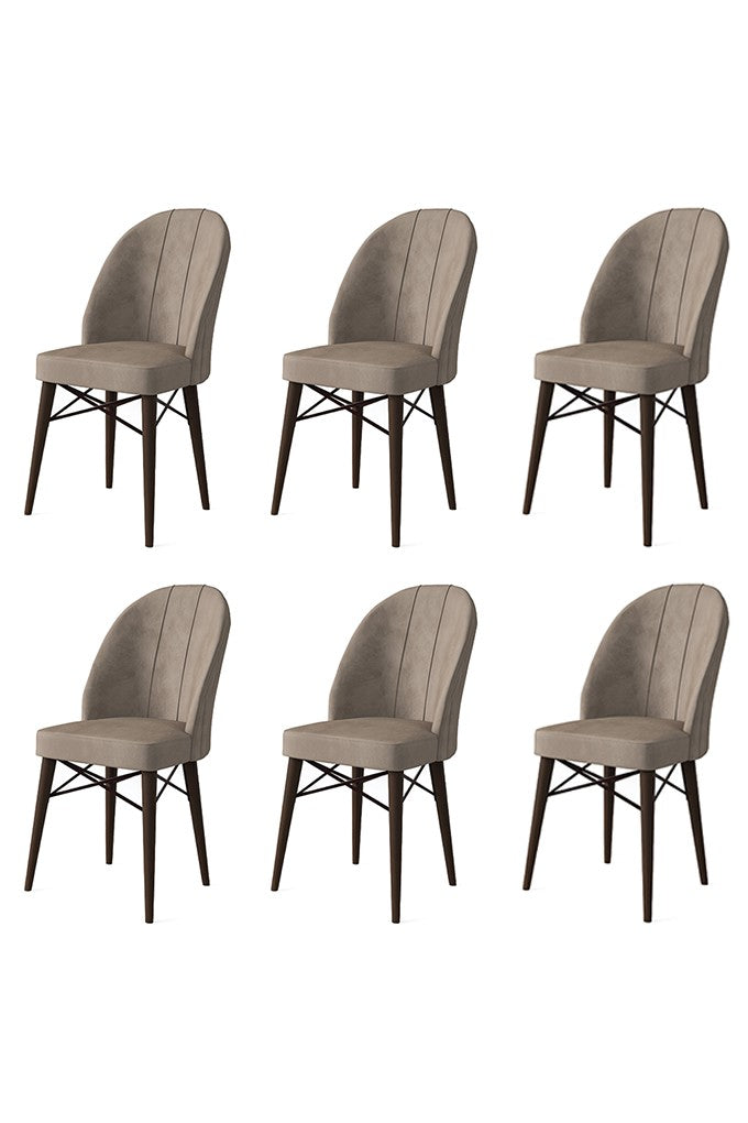 Set de scaune Ritim, Diverse culori, Diverse configurații, 44x42x96 cm - Cappuccino - Maro - 6 bucăți | SKU: 240CHR1492 | Set de scaune Ritim, 44x42x96 cm, varianta Cappuccino - Maro - 6 bucăți, produs pentru amenajarea locuinței, disponibil online în România la CasaMob