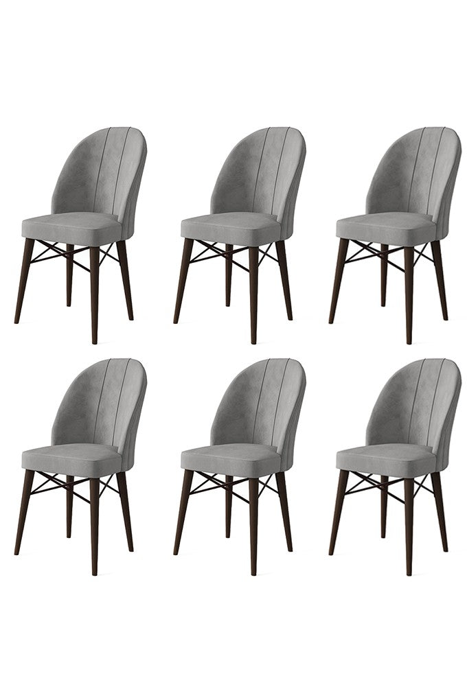 Set de scaune Ritim, Diverse culori, Diverse configurații, 44x42x96 cm - Gri - Maro - 6 bucăți | SKU: 240CHR1493 | Set de scaune Ritim, 44x42x96 cm, varianta Gri - Maro - 6 bucăți, produs pentru amenajarea locuinței, disponibil online în România la CasaMob