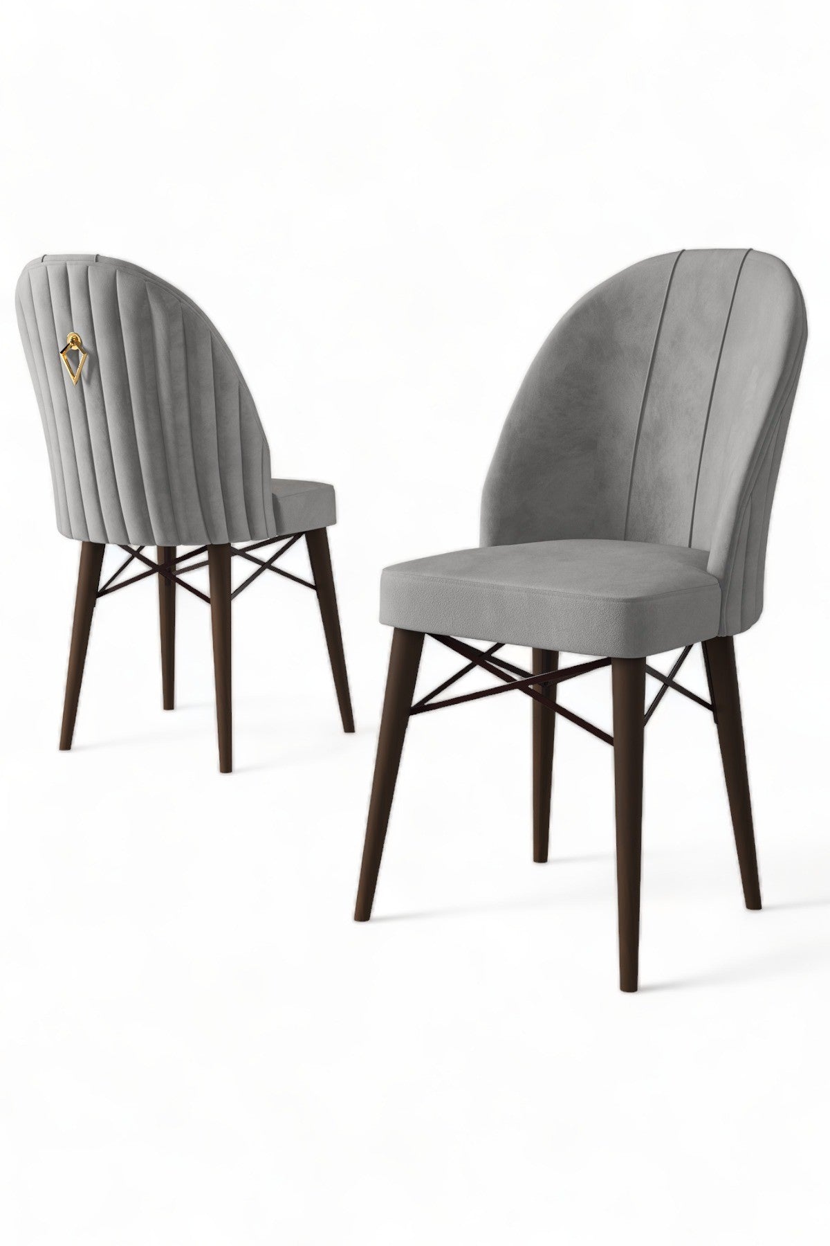 Set de scaune Ritim, Diverse culori, Diverse configurații, 44x42x96 cm - Gri - Maro - 6 bucăți | SKU: 240CHR1493 | Set de scaune Ritim, 44x42x96 cm, varianta Gri - Maro - 6 bucăți, produs pentru amenajarea locuinței, disponibil online în România la CasaMob